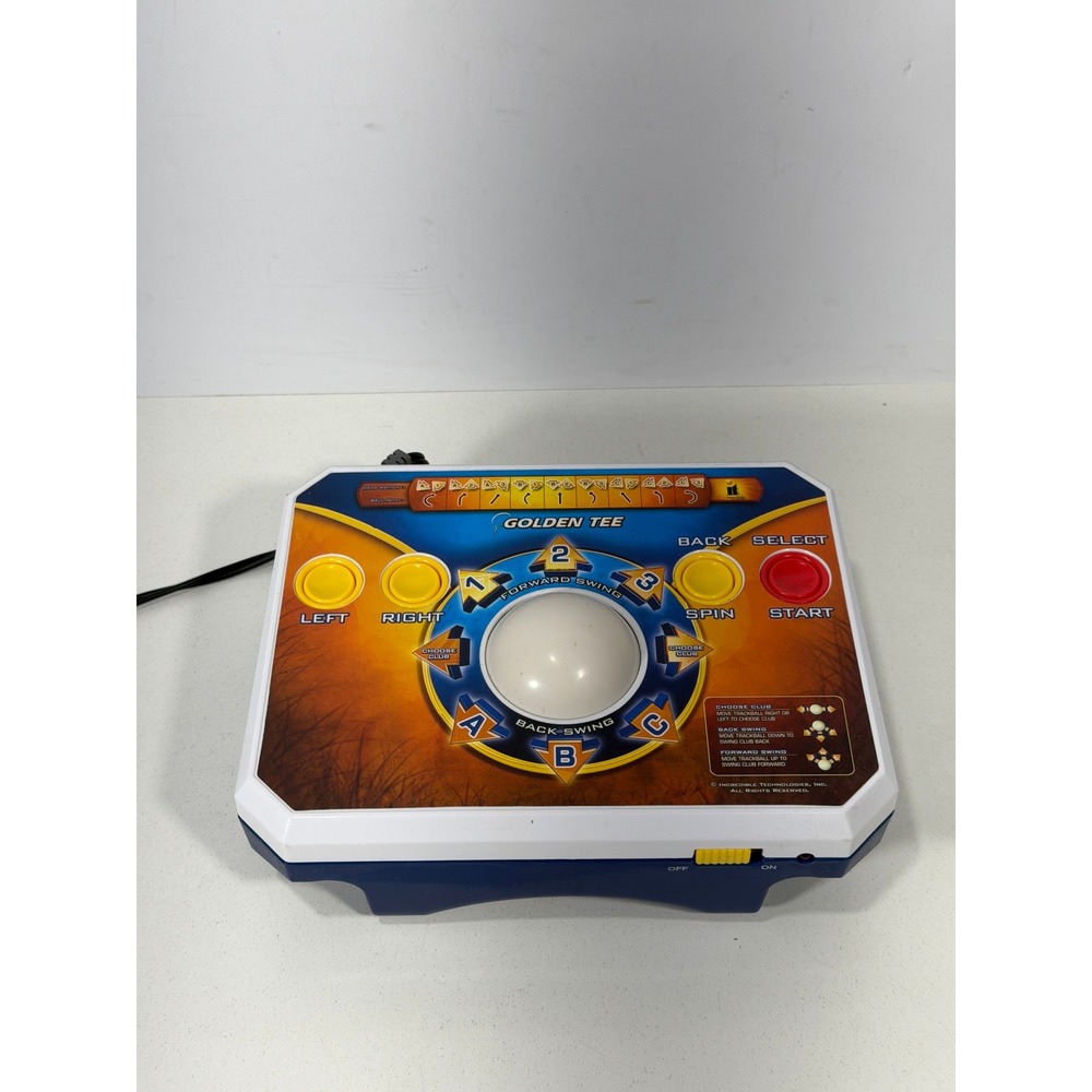 Jakks Pacific Golden Tee Plug & Play TV Game 2011 Arcade Golf Trackball AV Blue